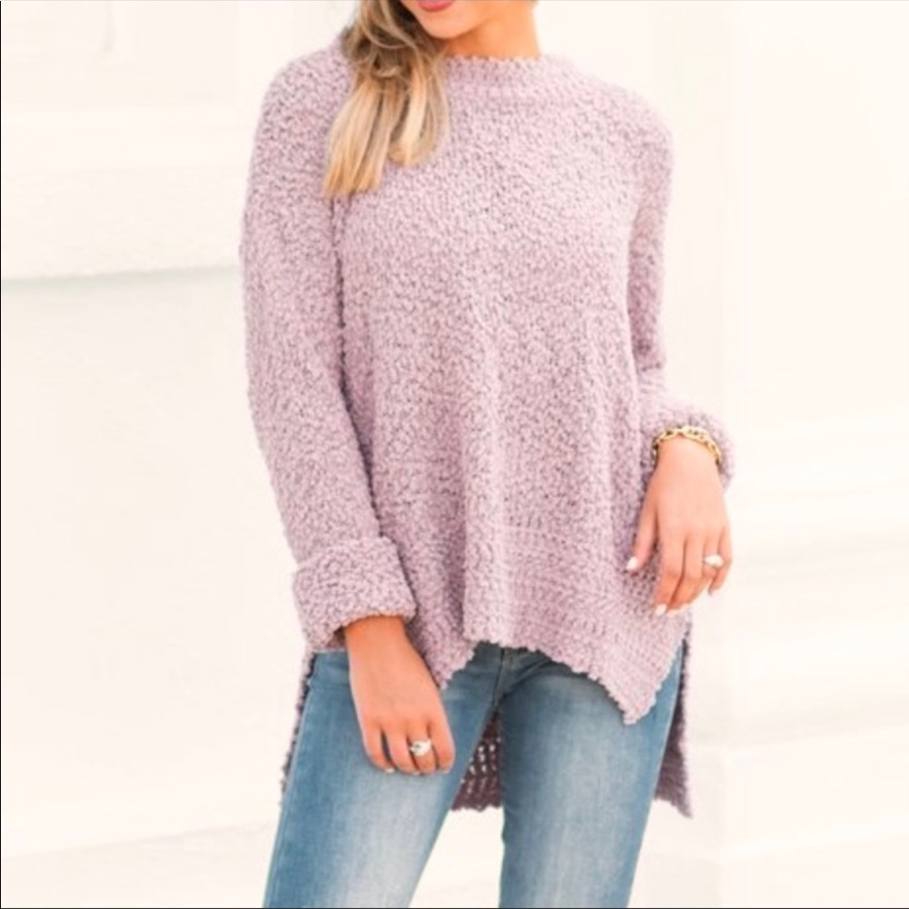 Mauve Long Sleeve Pullover Sweater